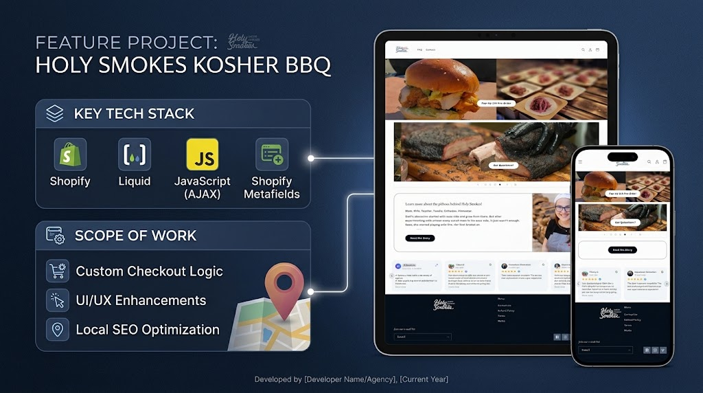 Custom Shopify Functionality for Holy Smokes Kosher BBQ