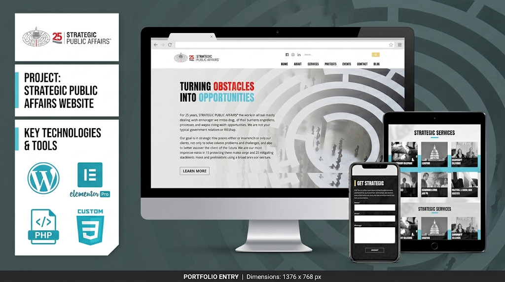 Custom Elementor Pro Development for Strategic Public Affairs